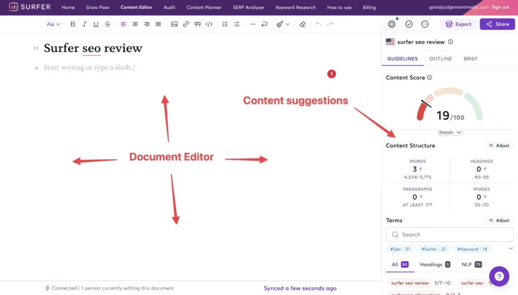 Surfer SEO's Content Intelligence AI Tool